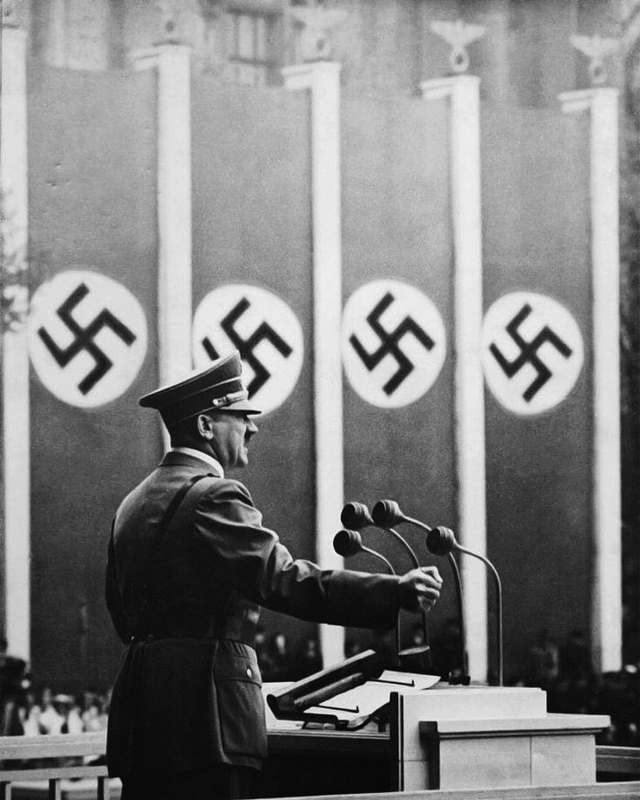 Adolf Hitler speaking at the Lustgarden in Berlin for May day